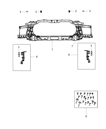 2011 Ram 2500 Panel-Radiator Closure Diagram for 68066740AC