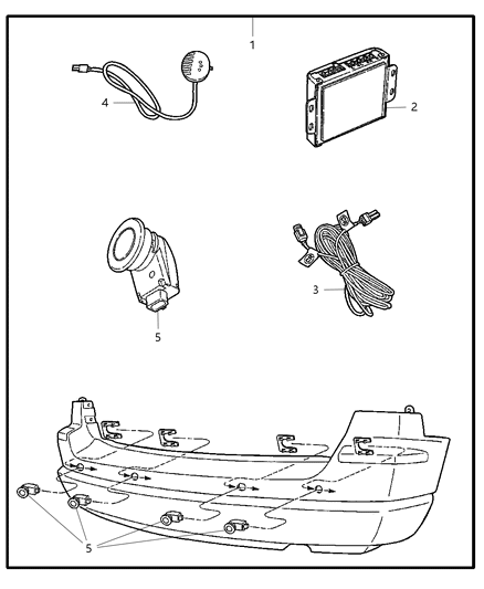 2009 Dodge Challenger Sensor Kit - Park/Distance Diagram