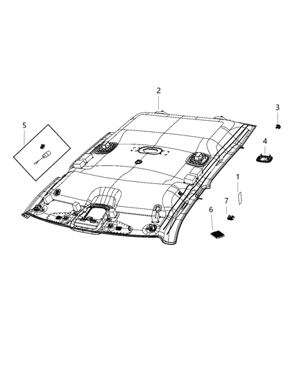 2020 Ram 2500 Headliners Diagram