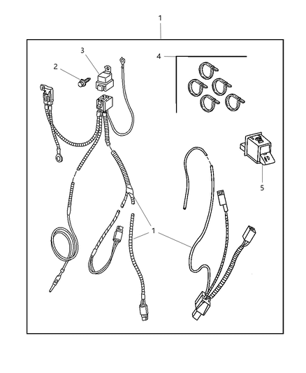 2000 Jeep Wrangler Wiring Kit - Auxiliary Lights Diagram