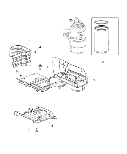 2019 Jeep Wrangler Filter Ki-FUEL/WATER Separator Diagram for 68235275AA