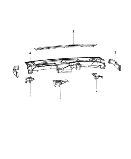 2021 Ram ProMaster 1500 Ducts, Front Diagram