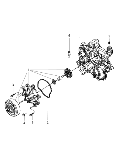 2011 Ram 1500 Water Pump & Related Parts Diagram 2