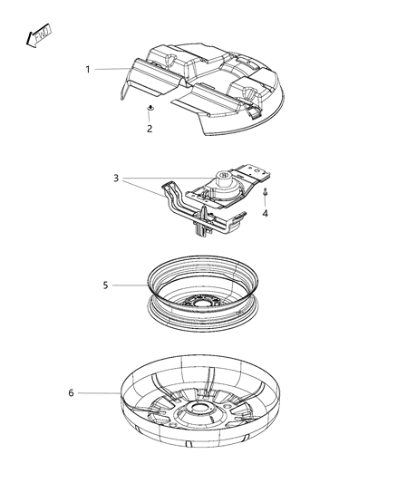 2016 Dodge Grand Caravan Spare Tire Stowage Diagram