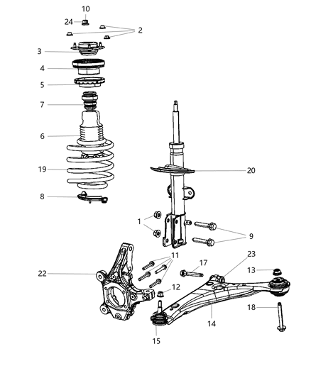 2008 Dodge Grand Caravan JOUNCE Bumper Diagram for 4721599AB