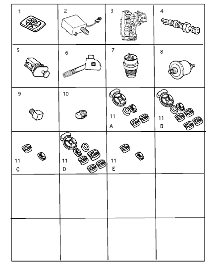 1997 Jeep Cherokee Switches & Sending Units Diagram