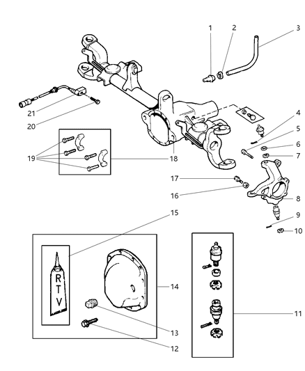 1998 Jeep Grand Cherokee Housing - Front Axle Diagram 2