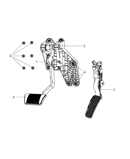 2011 Chrysler Town & Country Pedals - Automatic Transmission Diagram