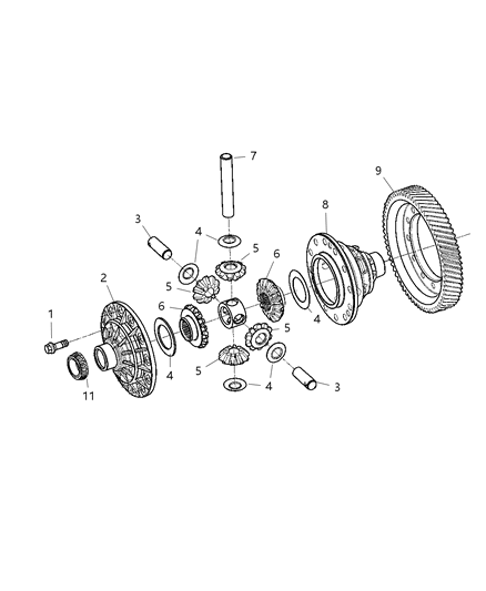2004 Dodge Stratus Gear-Differential Drive Diagram for 5069060AA