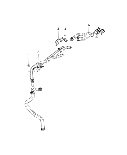 2020 Jeep Wrangler Heater Supply And Return Diagram for 68280785AD