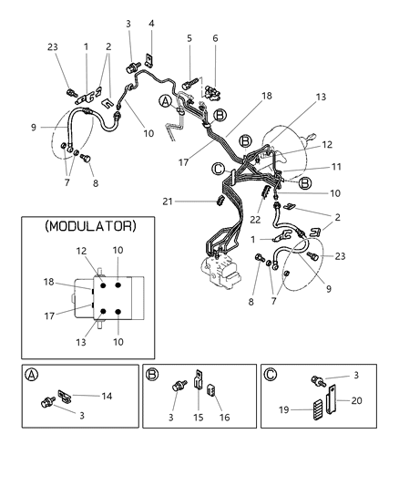 2000 Chrysler Sebring Coupe Front Brake Lines Diagram 1