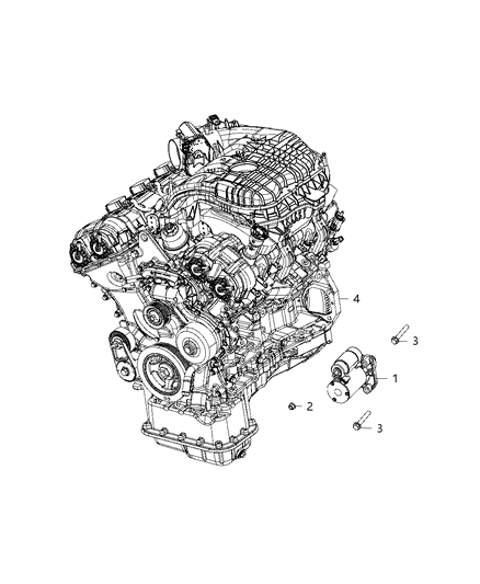 2019 Dodge Charger Starter & Related Parts Diagram 1