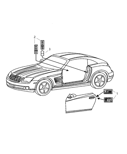 2004 Chrysler Crossfire Label-Tire Pressure Diagram for 5114238AA