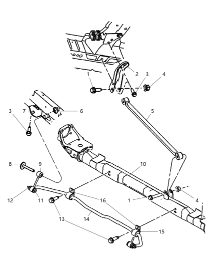 2006 Dodge Grand Caravan Bar, Rear Sway & Traction Bar Diagram