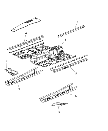 2010 Dodge Caliber Front Floor Pan Diagram