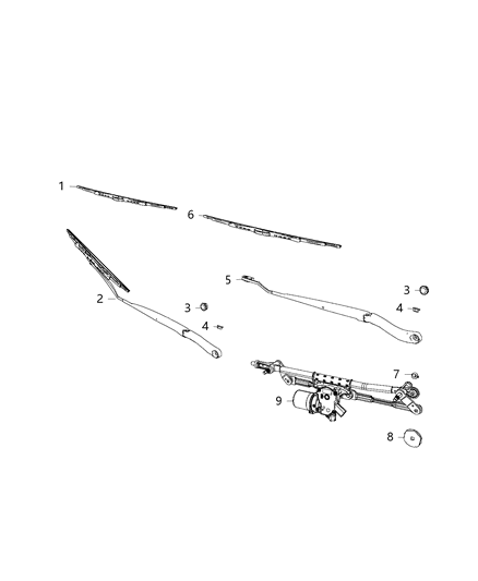 2018 Dodge Grand Caravan Front, Wiper System Diagram