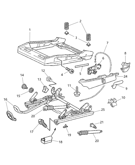 2007 Chrysler Crossfire ADJUSTER-Manual Seat Diagram for 68002663AA