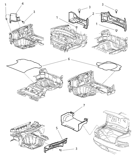 2003 Chrysler Sebring Carpet-Luggage Compartment Diagram for SH17VXLAE