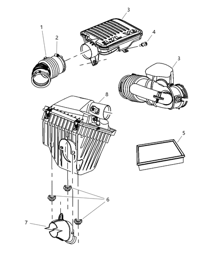 2007 Dodge Nitro Air Cleaner Diagram for 4880288AA