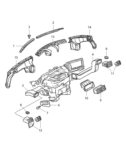 2008 Chrysler Crossfire Air Ducts & Outlets Diagram