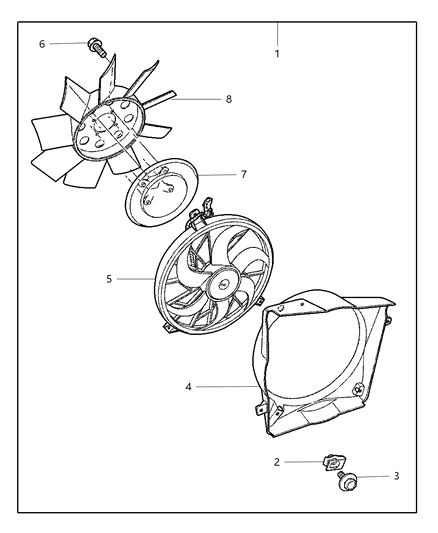 2004 Jeep Liberty Fan Kit-Cooling Heavy Duty Diagram for 82208909