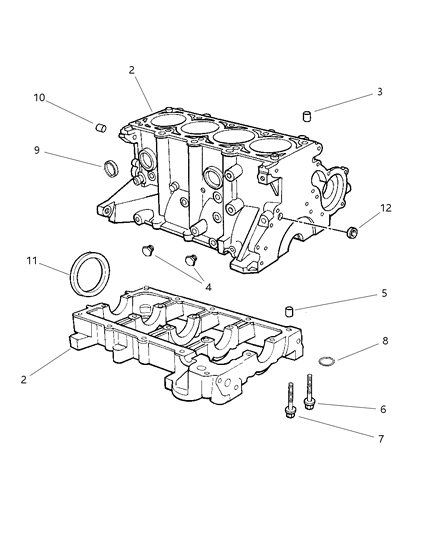 1999 Chrysler Sebring Cylinder Block Diagram 1