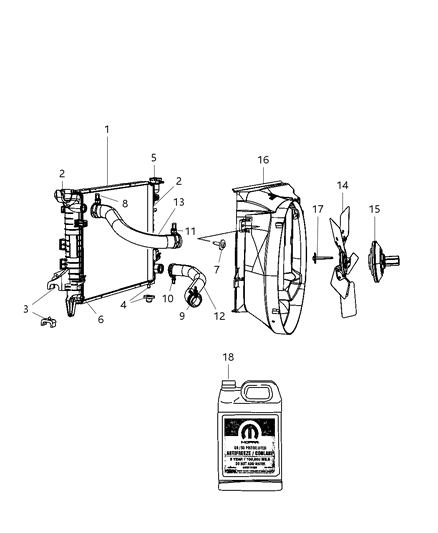 2009 Dodge Ram 3500 Engine Cooling Radiator Diagram for 55056682AE