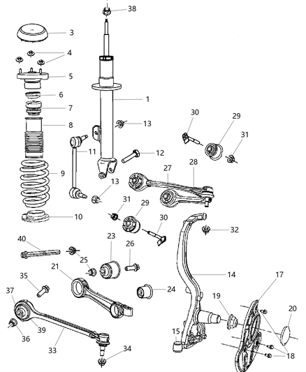 2007 Dodge Charger Shock-Suspension Diagram for 4895517AC