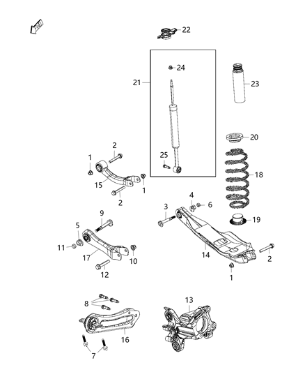 2019 Jeep Cherokee Suspension - Rear Diagram