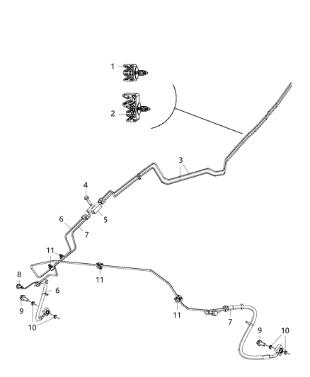 2017 Ram 1500 Brake Tubes & Hoses, Rear And Chassis Diagram