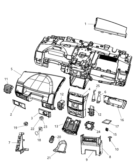 2008 Chrysler Town & Country Bezel-HEADLAMP Switch Diagram for 1DT611D5AA