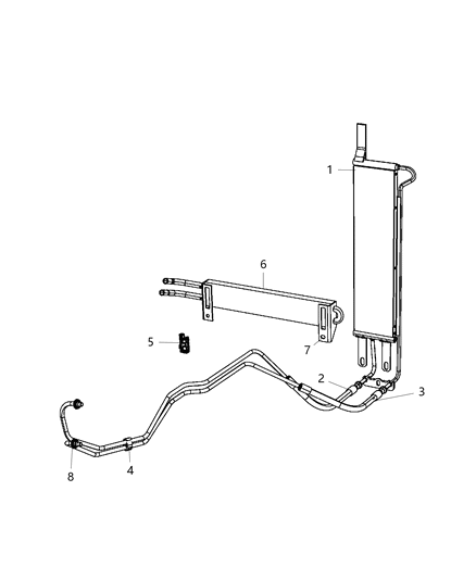 2009 Chrysler Aspen Transmission Oil Cooler & Lines Diagram 1