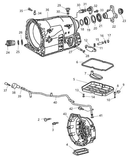 2006 Dodge Sprinter 2500 Case & Related Parts Diagram