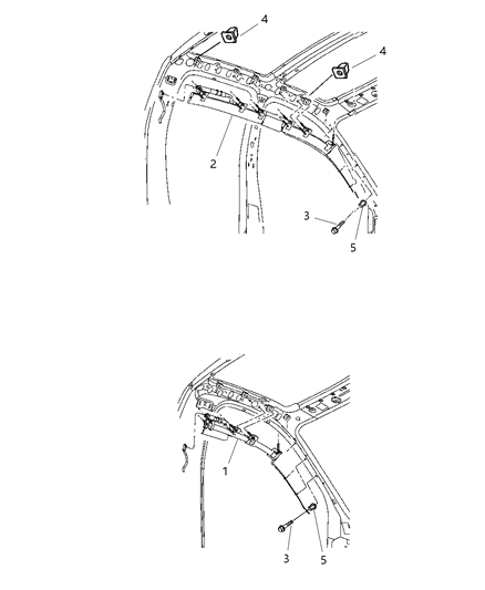 2006 Dodge Ram 3500 Side Curtain Air Bag Diagram for 4649145AD