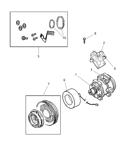 1999 Dodge Grand Caravan Compressor And Mounting Brackets Diagram