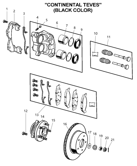 2000 Jeep Grand Cherokee Hub And Rotor Bolt Diagram for 6036388AA