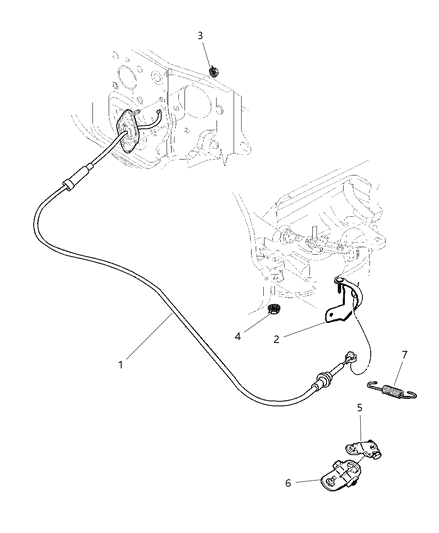 2002 Dodge Dakota Transmission Shift Cable Diagram for 52110004AE