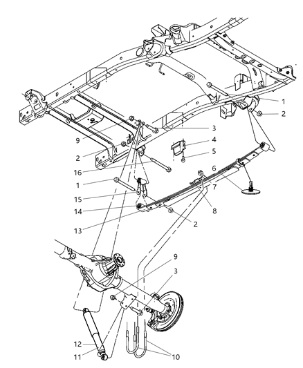 2008 Dodge Ram 1500 ABSORBER-Suspension Diagram for 52853695AB