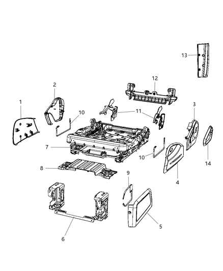 2008 Chrysler PT Cruiser Handle-RECLINER Diagram for 1GE851D5AA