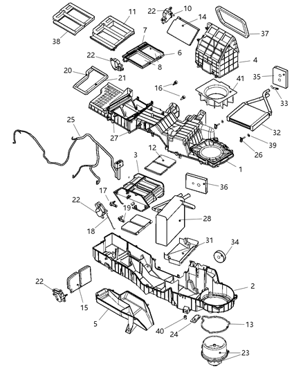 2004 Dodge Ram 1500 Air Conditioner & Heater Unit Diagram 1