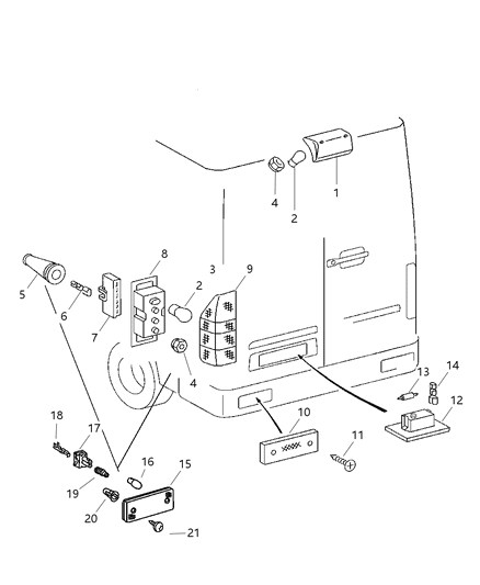 2003 Dodge Sprinter 2500 Lamps - Rear End Diagram