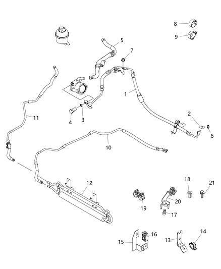 2017 Ram ProMaster City Bracket-Power Steering Hose Diagram for 68261770AA