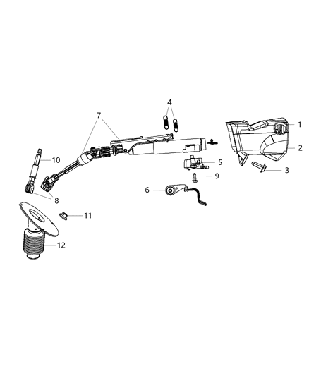 2012 Chrysler Town & Country Steering Column Assembly Diagram