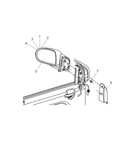 2010 Jeep Compass Outside Rearview Electric Foldaway Mirror Diagram for 5115042AH