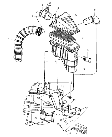 2005 Chrysler PT Cruiser Air Cleaner Diagram 2