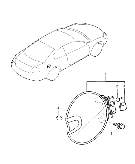 2001 Chrysler Sebring Coupe Fuel Filler Lid Diagram