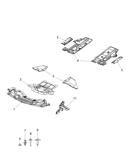 2016 Dodge Challenger Shield-Front Diagram for 68184165AD