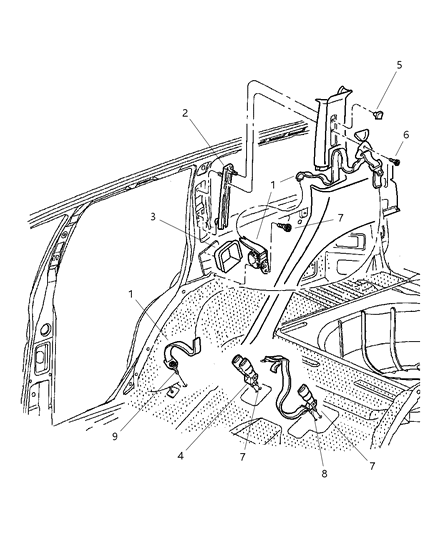 1999 Jeep Grand Cherokee Rear Seat Belt Diagram