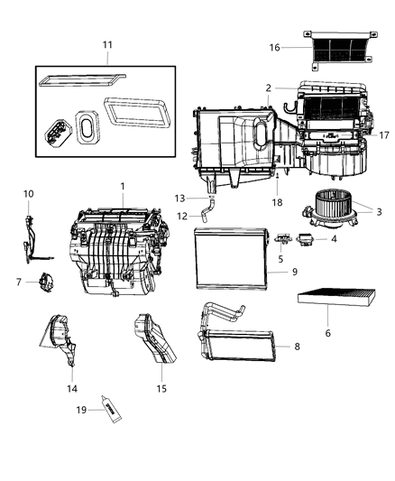 2013 Chrysler 200 A/C & Heater Unit Diagram