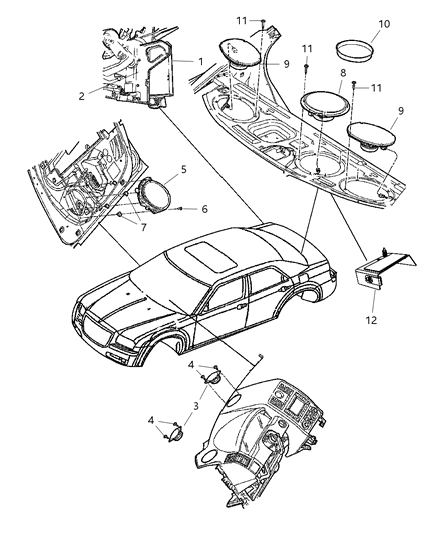 2010 Dodge Charger Bracket-Speaker Diagram for 5030548AC